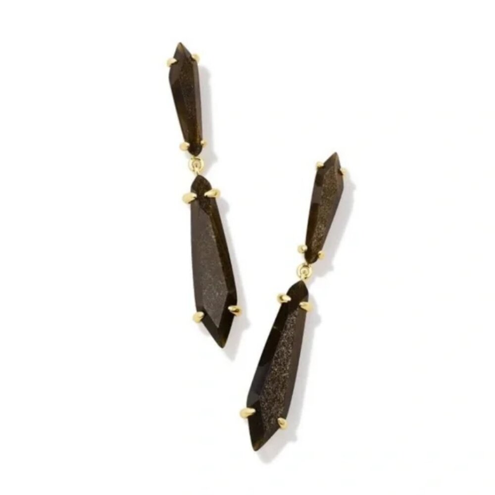 Kendra Scott Gold and Brown Earrings